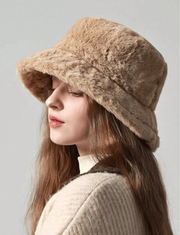 Shein 1pc Unisex Casual & Warm Soft Fuzzy Bucket Hat -.