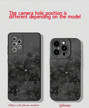 Black Floral Phone Case Protector Compatible With Galaxy A05s +