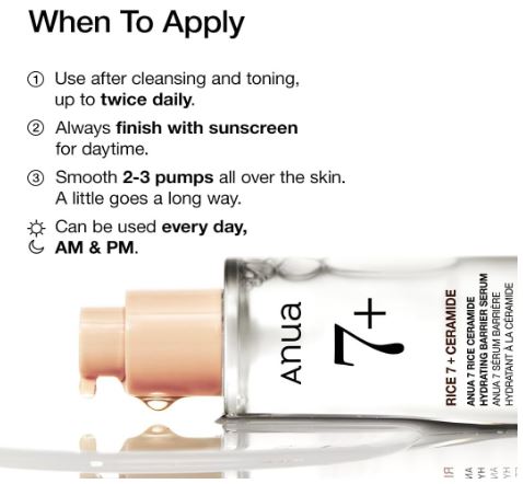 ANUA 7 Rice Ceramide Hydrating Barrier Serum -.