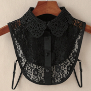 Shein Lace Standing Ruffle Decorative Shirt Collar >