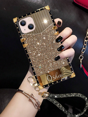 Shein 1pc Rhinestone Decorated Lanyard Mirror Phone Case>