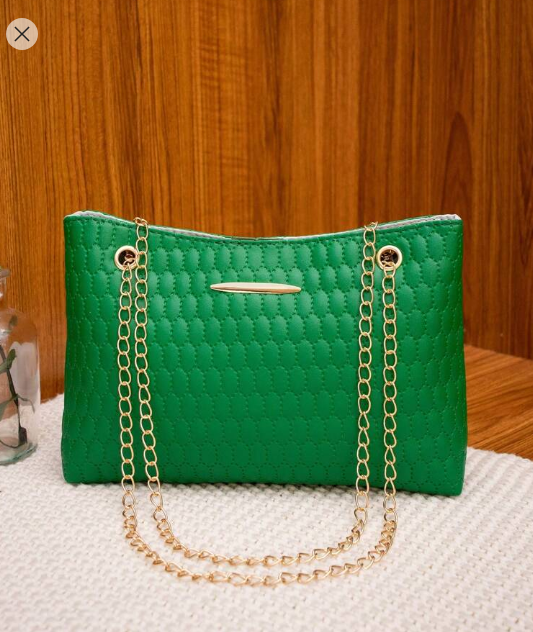 Shein Fashionable Embossed Handbag, Versatile Bag With Chain Strap +