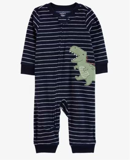 Carter's Toddler 1-Piece Dinosaur Fleece Footless Pajamas, 2T /