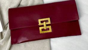 Shein 1pc Solid Color Minimalist Chic Stone Pattern Leather Clutch Bag >