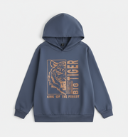 Shein Boys Tiger&Letter Graphic Drop Shoulder Hoodie, 11-12T +