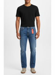 Levi's 514 Blue Denim Jeans Straight Stretch Med Wash, Size: 42 +