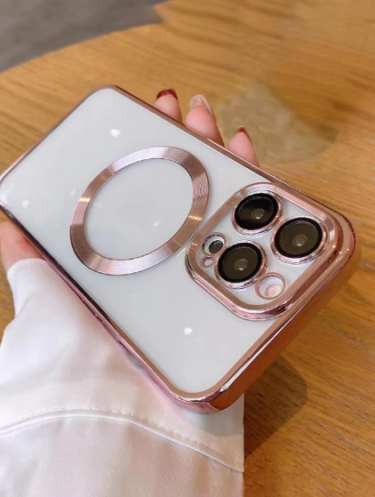 New CD Hollow With Lens Cover Magnetic Phone Case>