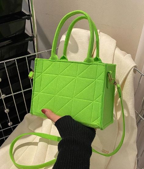 Shein Mini Neon Green Quilted Square Bag */