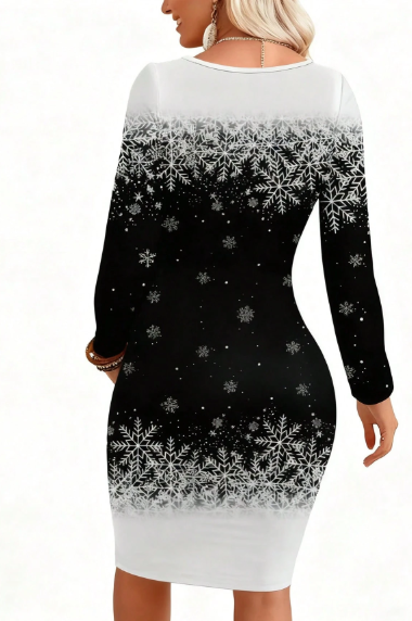 Shein  Round Neck Long Sleeve Bodycon Mini Dress,XL-.