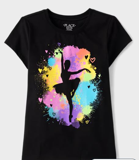 The Children’s Place Girls Rainbow Ballerina Graphic Tee +