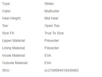 Shein Floral Pattern Bow Decor Flatform Slides, Size: 36