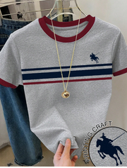 Shein Women's Casual Colorblock Round Neck Short Sleeve T-Shirt -.