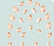 Shein Trendy Gold Leaf Pink Almond Press-On Nails +