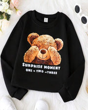 Shein Tween Girl Bear & Letter Graphic Sweatshirt, 8T +