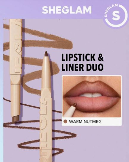 Sheglam Glam 101 Lipstick & Liner Duo - Warm Nutmeg /