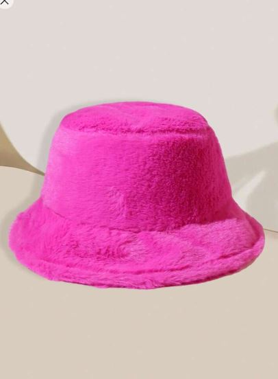 Shein 1pc Unisex Casual & Warm Soft Fuzzy Bucket Hat -.