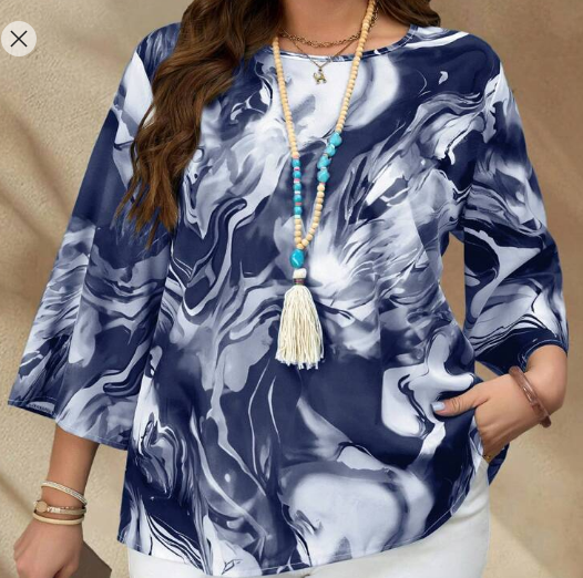 Shein Plus Size Simple Fashion Long Sleeve Shirt, XXL +