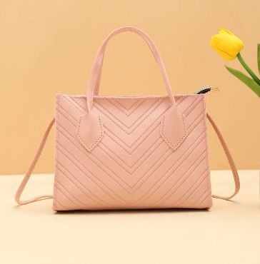 Shein Chevron Pattern Square Bag Double Handle */