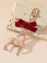 Shein 1pc Unisex Flocked Maple Deer Keychain -.