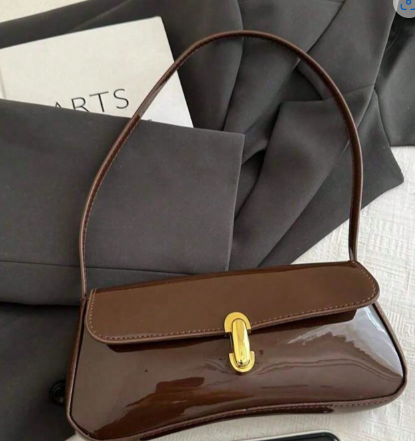 Shein Women's Retro Faux Leather Flap Decor Underarm Shoulder Bag -.