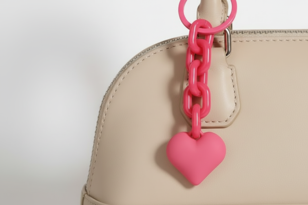 Shein Heart Keychain  Plastic Accessories Car Keys Handbag -.-
