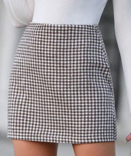 Shein Frenchy Gingham Print Skirt, S */