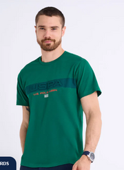 U.S. Polo Embossed USPA Stripe Jersey T-shirt -.