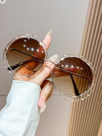 Shein 1 Pc Large Frame Round Fashion Glasses For Women +