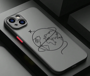 Earth & Airplane Brand Pattern Full Coverage Skin-Friendly Anti-Drop Iphone Case>