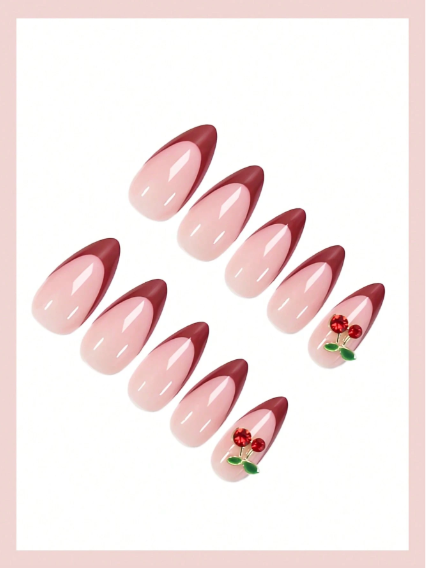 Shein 3D Summer Cherry Pattern, Elegant & Fashionable Nail Stickers>