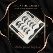 Shein 5 Pairs Magnetic Eyelashes Set Full Strip Natural Cilia False Eyeliner Dramatic Volume Thick Synthetic Eye Lashes, A006 +
