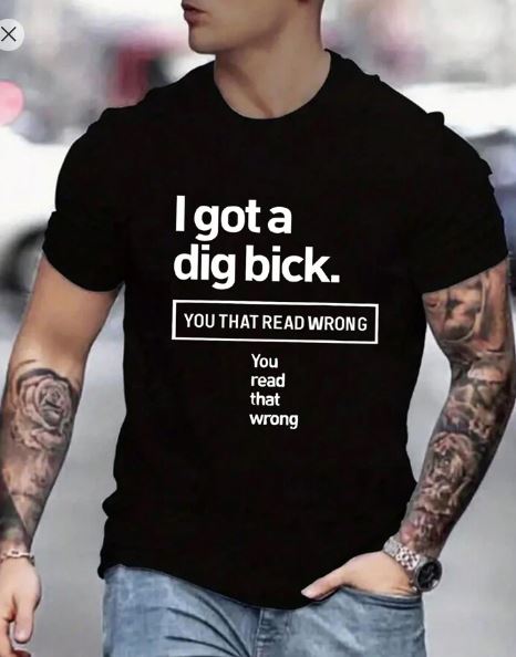 Shein Men's Short Sleeve T-Shirt With Slogan Prints, M +