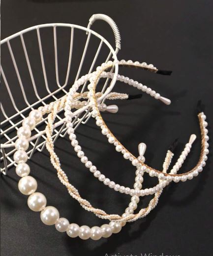 Shein 4pcs Women Sophisticated Versatile Vintage French Style Pearl Headband Hair Accessories /