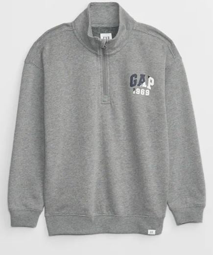 GAP Kids Logo Quarter-Zip Sweatshirt */