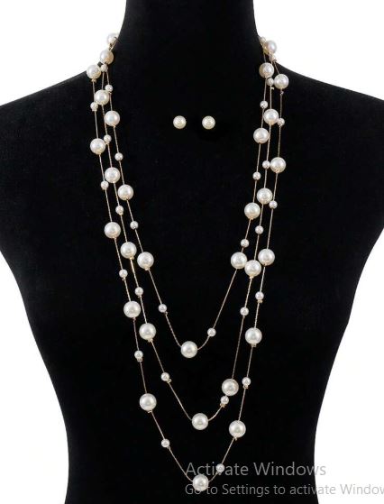 Shein Multi-Layer V-Neck Collarbone Chain, Earrings Jewelry Set /