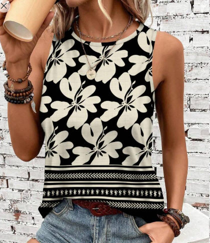 Shein Color Block Geometric Floral Striped Mixture Print Pattern Women Camisole, L +