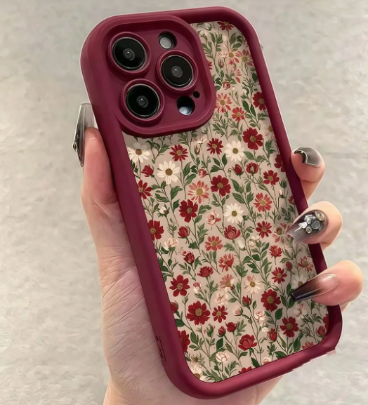 Burgundy Gradient Minimalist Print Phone Case Compatible With Iphone>