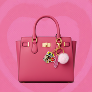 Shein The Powerpuff Girls, Cartoon Figure & Pompom Charm Keychain ---