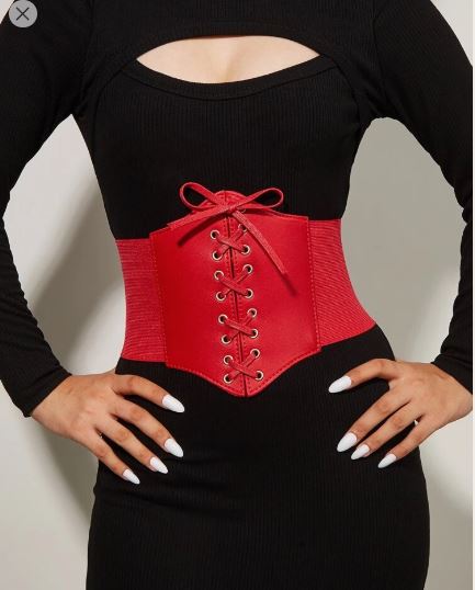 Shein Lace Up Corset Belt Halloween Waist Trainer /