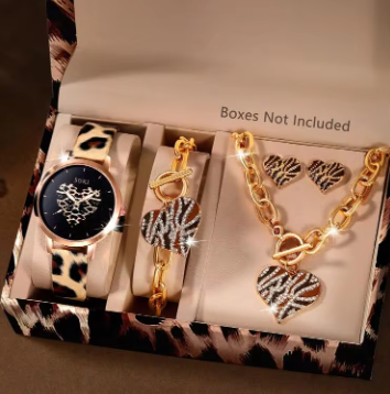 Shein Exquisite Dial Quartz Watch With Jewelry Accessories Set (without box)-.