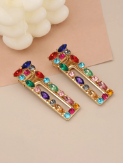 Shein Elegant Rhinestone Waterdrop Square Alligator Hair Clips >