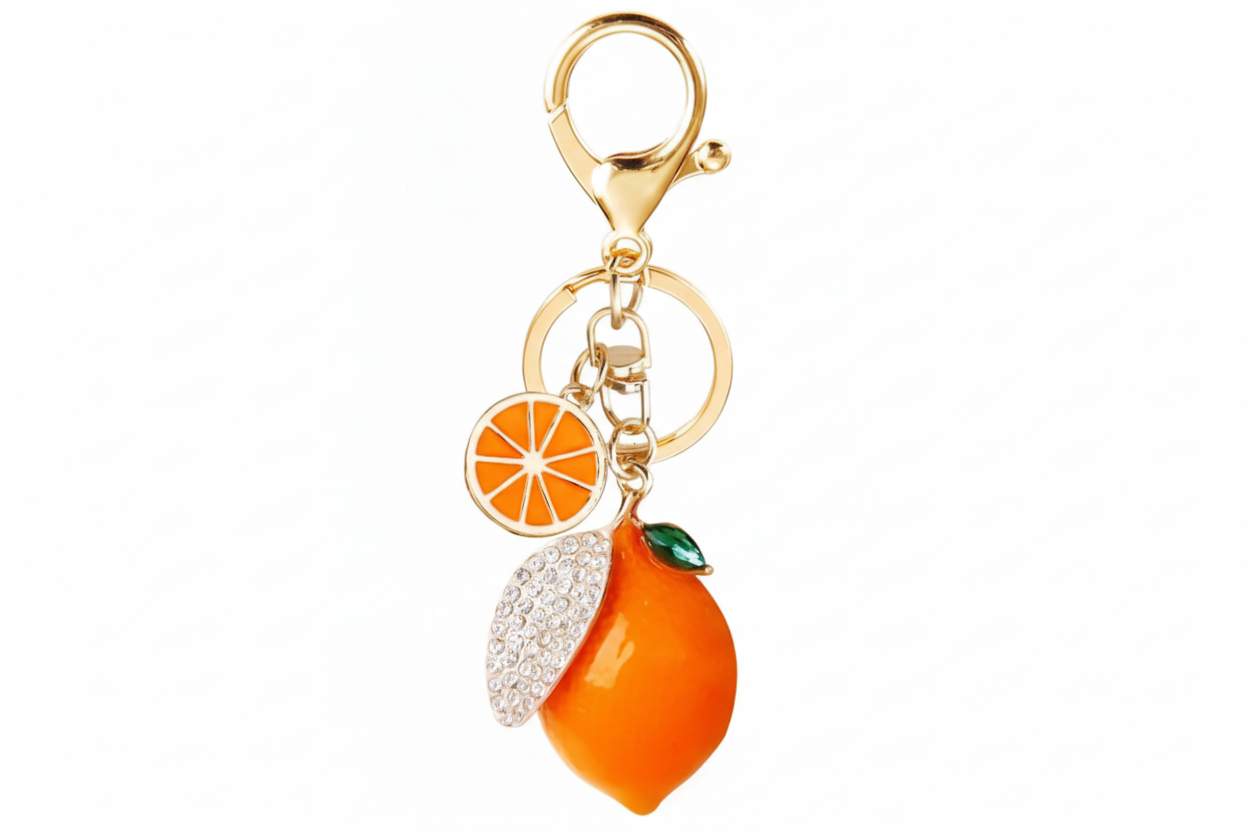 Shein Keychain Fruit Lemon Accessories  Purse Charms ---