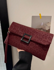 Shein Women's Clutch Bag, Fashionable Leopard Print Small Square Handbag -.