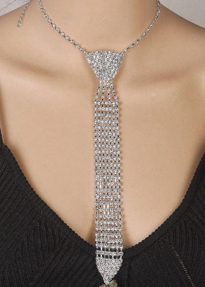Shein 1pc Rhinestone Necklace, Bridal Dress Accessory >