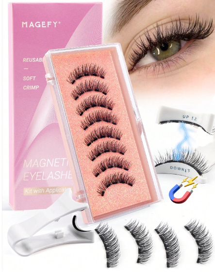 Shein 2 Pairs Magnetic Eyelashes Natural Look Magnetic Lashes Kit, Code: MGY7948-2 +