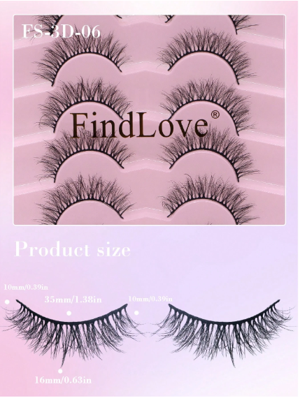 Shein FindLove 7 Pairs Natural Crossing Faux Mink Eyelashes, Code: FS-3D-06 -.