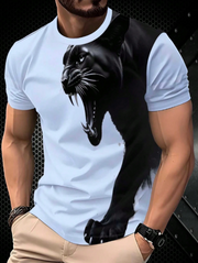 Shein Men's Casual Sports 3D Printed Pattern Crew Neck T-Shirt, XL -.
