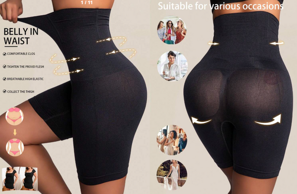 Shein 1 Pc High Waist Tummy Control Shorts Waist Trainer Body Shaper, M +
