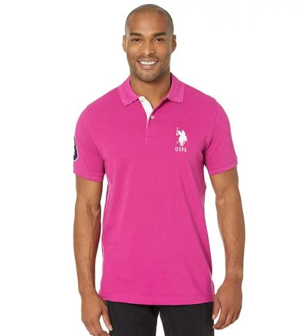 U.S. Polo Men's Slim Fit Short Sleeve Polo Shirt, M +