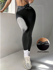 Shein Letter Printed High Waist Elastic Yoga Pants With Butt Lift For Fitness >
